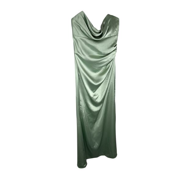 Katie May Taylor Strapless Gown Satin Party Formal Wedding Gala Prom Green Sz S - Picture 5 of 16
